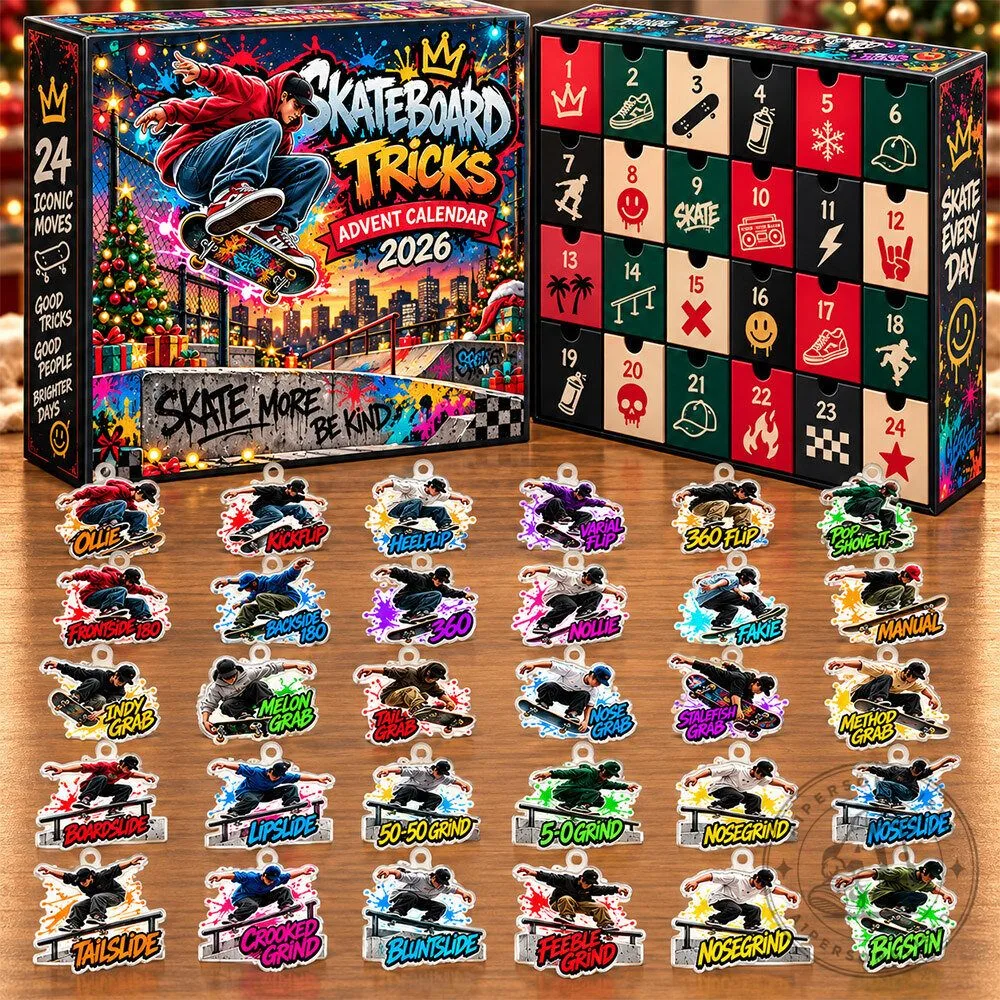 Skateboard Tricks 2026 Christmas Advent Calendar | Collectibles 6 Skateboard Tricks 2026 Christmas Advent Calendar | Collectibles