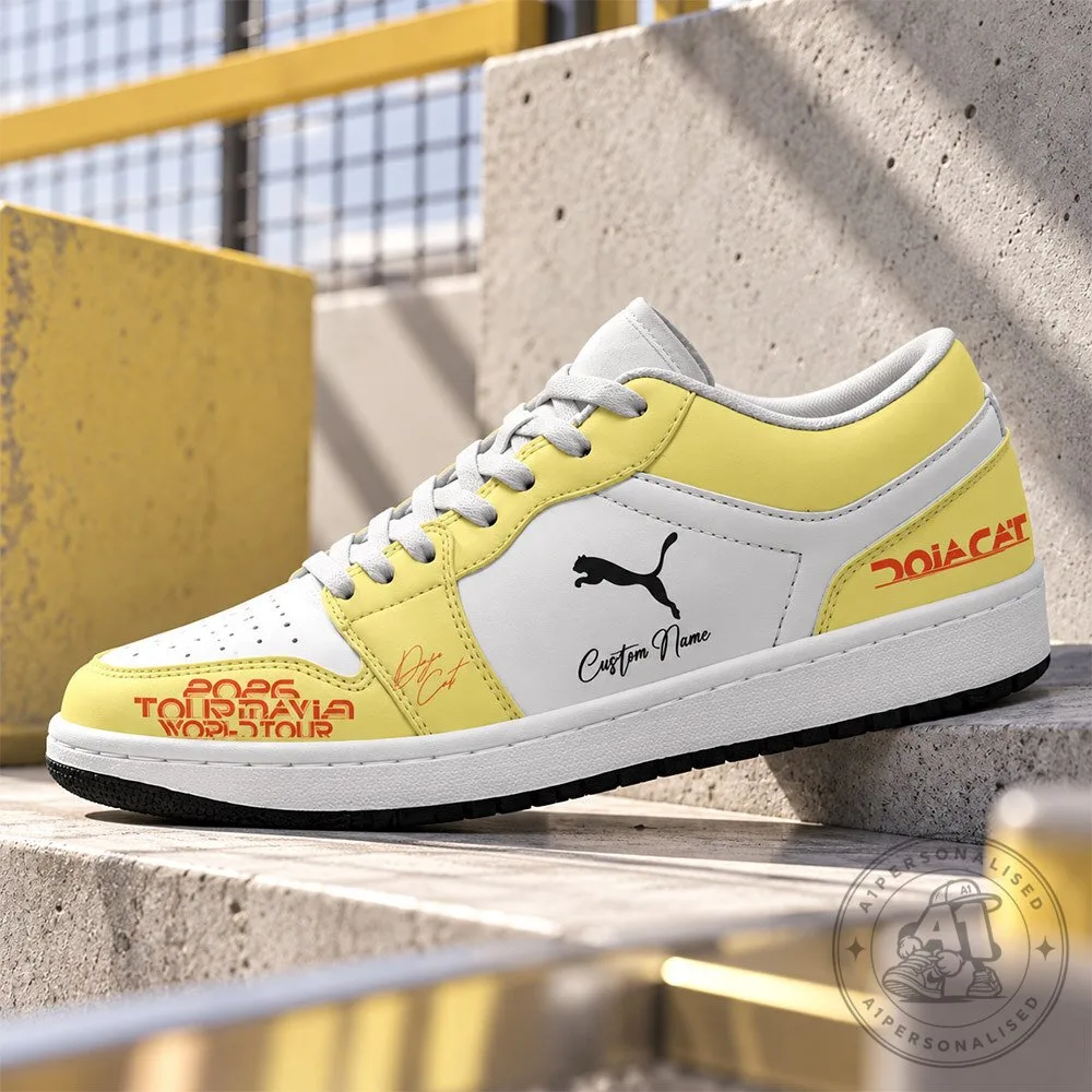 Doja Cat Tour Ma Vie 2026 Yellow Custom Name Sneakers | Footwear 3 Doja Cat Tour Ma Vie 2026 Yellow Custom Name Sneakers | Footwear