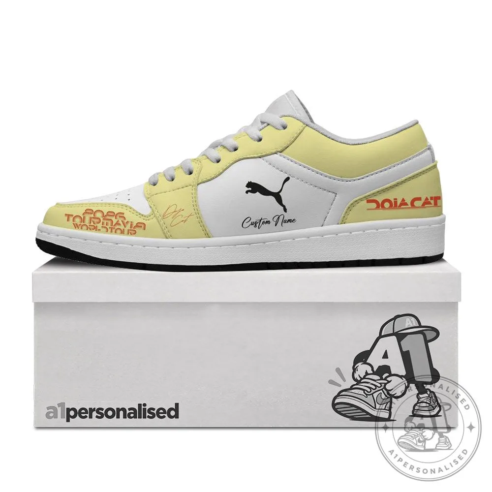 Doja Cat Tour Ma Vie 2026 Yellow Custom Name Sneakers | Footwear 7 Doja Cat Tour Ma Vie 2026 Yellow Custom Name Sneakers | Footwear