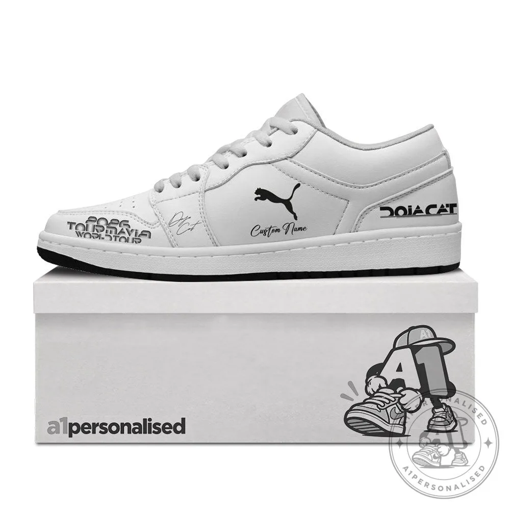 Doja Cat Tour Ma Vie 2026 White Custom Name Sneakers | Footwear 7 Doja Cat Tour Ma Vie 2026 White Custom Name Sneakers | Footwear