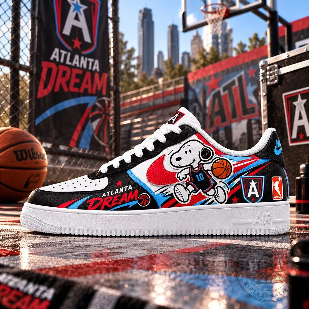 Atlanta Dream Snoopy Basketball Red Black Low Top Sneakers | Footwear