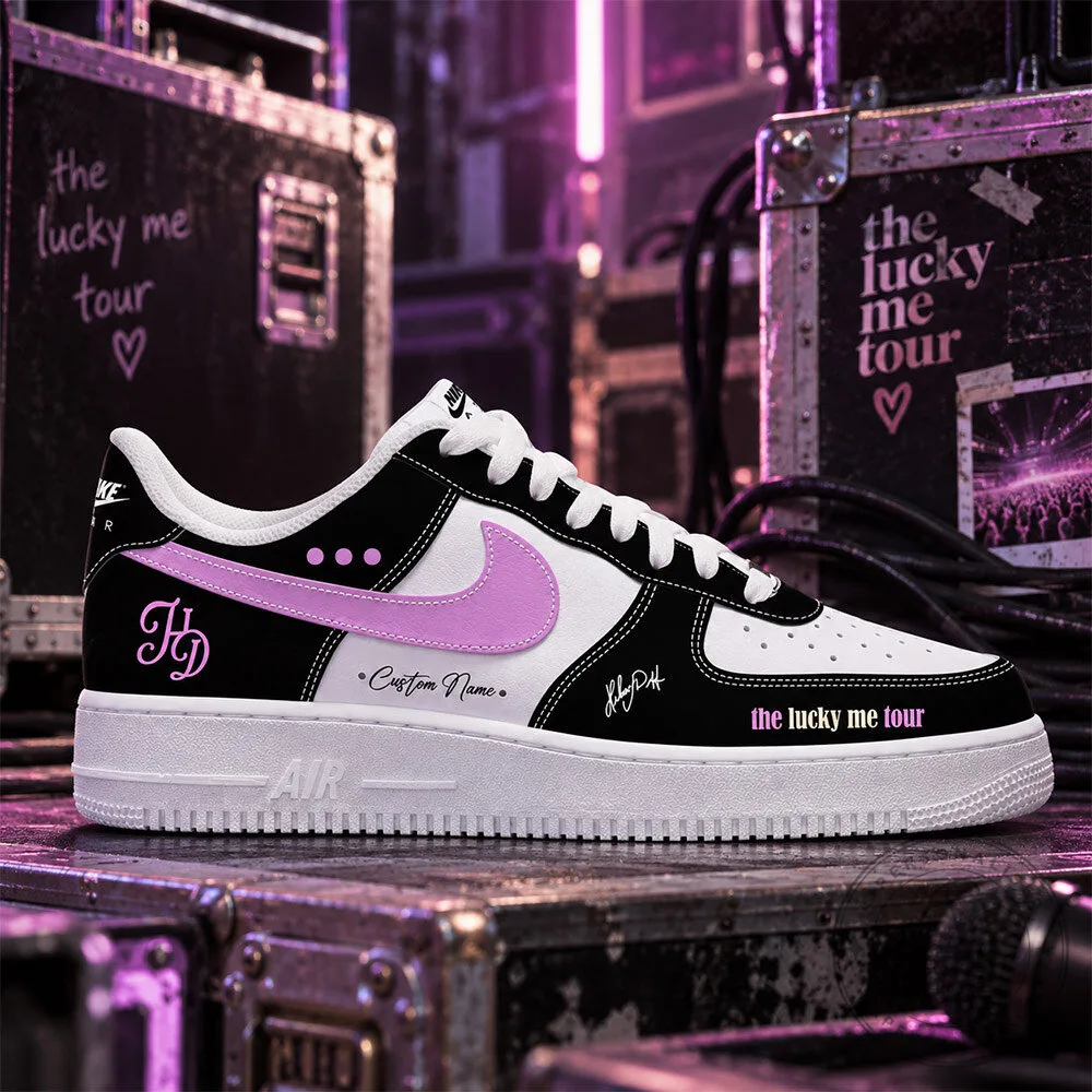 Hilary Duff The Lucky Me Tour Black Pink Custom Name Sneakers | Footwear