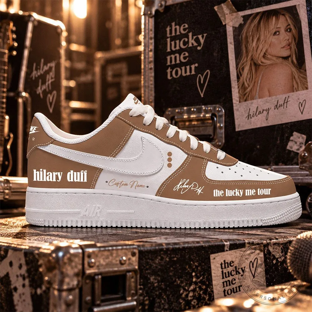 Hilary Duff The Lucky Me Tour Brown White Custom Sneakers | Footwear
