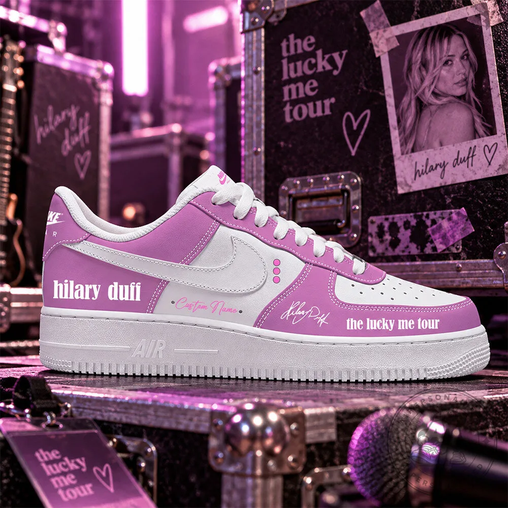 Hilary Duff The Lucky Me Tour Pink White Custom Sneakers | Footwear