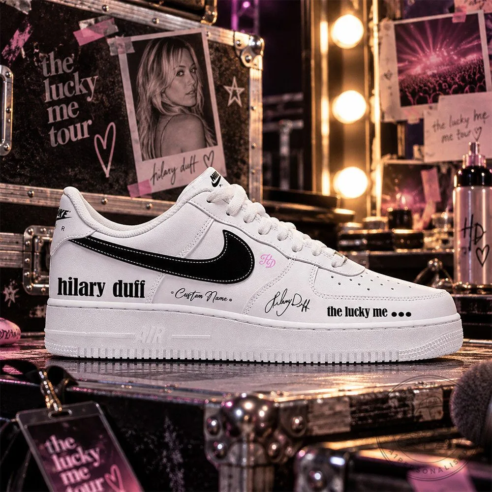Hilary Duff The Lucky Me Tour White Black Custom Sneakers | Footwear