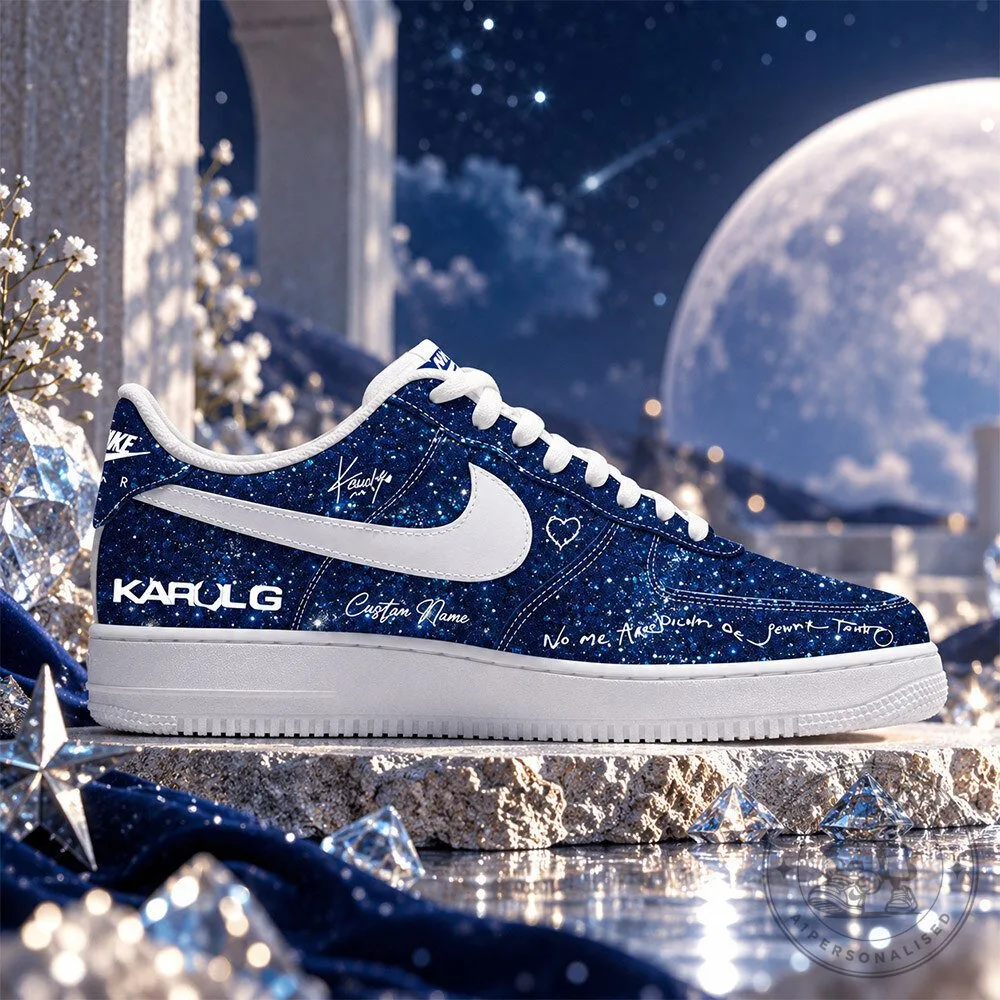 Karol G No Me Arrepiento 2026 Navy Glitter AF1 Sneakers | Footwear