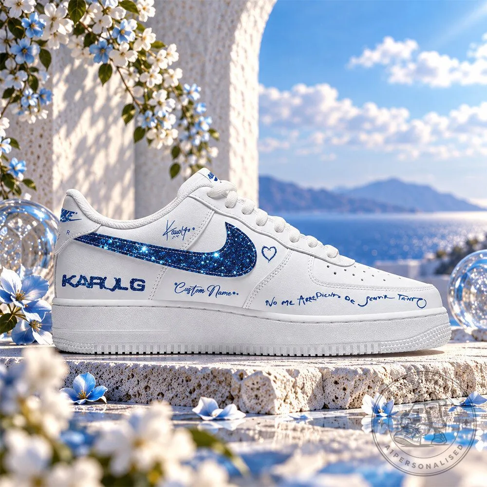 Karol G No Me Arrepiento 2026 White Blue AF1 Sneakers | Footwear