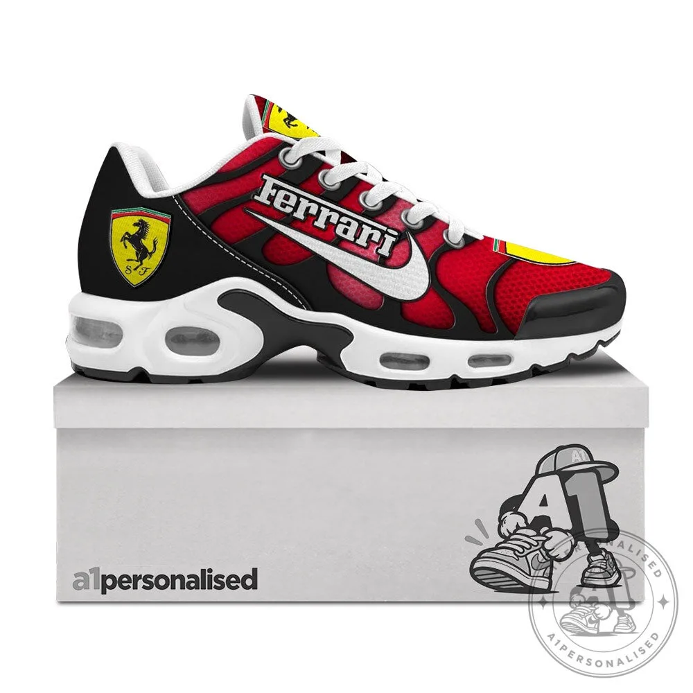 Ferrari Racing Red Black Air Max Plus Style Sneakers | Footwear 7 Ferrari Racing Red Black Air Max Plus Style Sneakers | Footwear