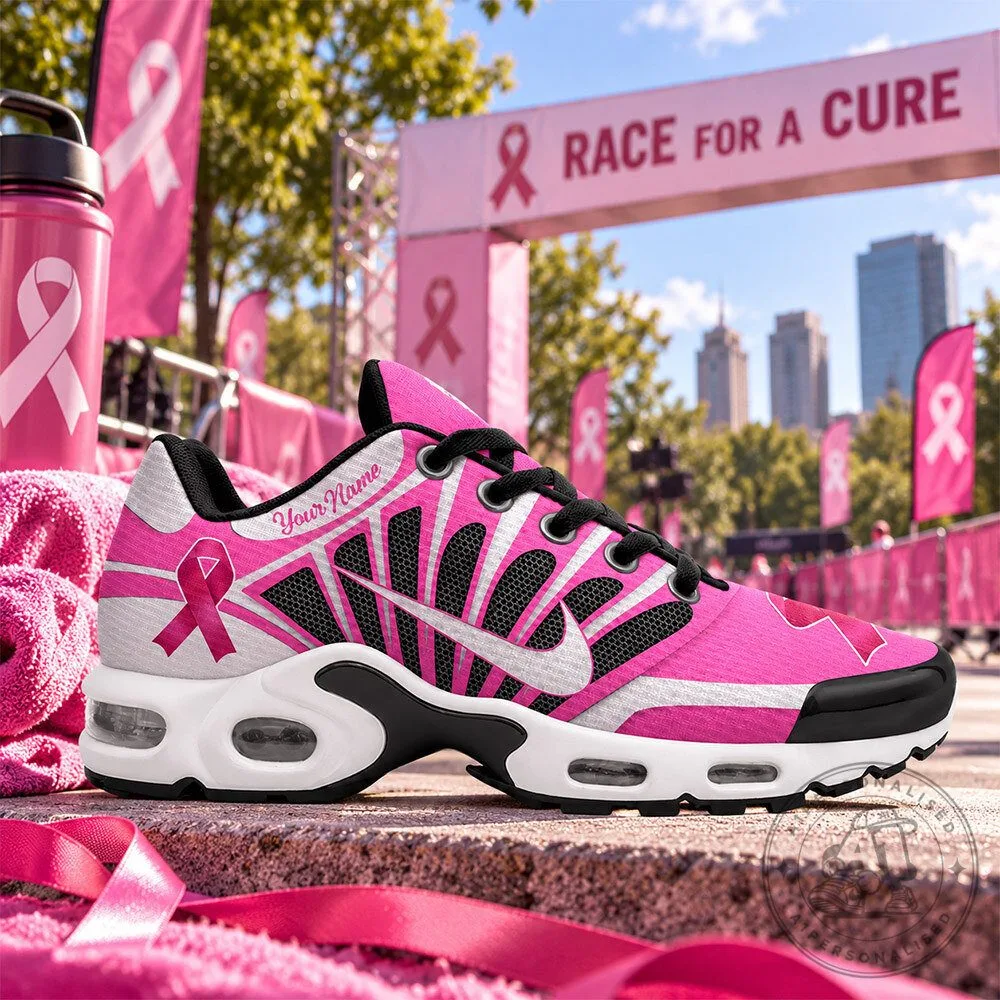 Breast Cancer Awareness Pink Ribbon Nike Air Max Plus Sneakers | Footwear